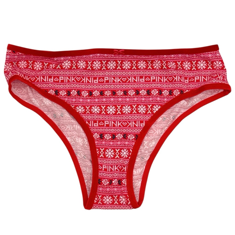 PINK Victoria’s Secret Cotton Velvet Trim Cheeky Panty Size XL